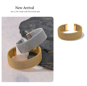 Aqua Flow Statement Steel Bangle - TM & CO. JEWELS 