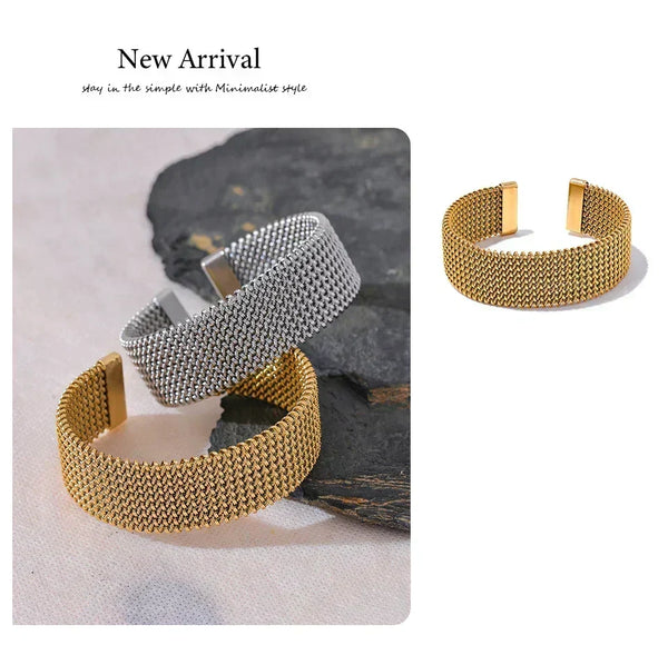 Aqua Flow Statement Steel Bangle - TM & CO. JEWELS 