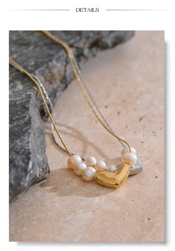 Adore Pearl Heart Pendant - TM & CO. JEWELS 