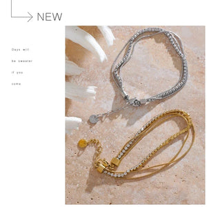 Gold Layered Zirconia Bracelet