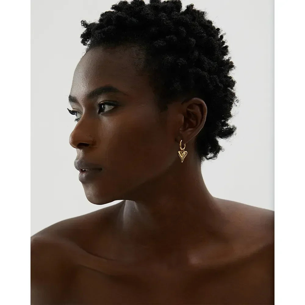 Chic Heart Huggie Hoop Earrings - TM & Co. Jewels