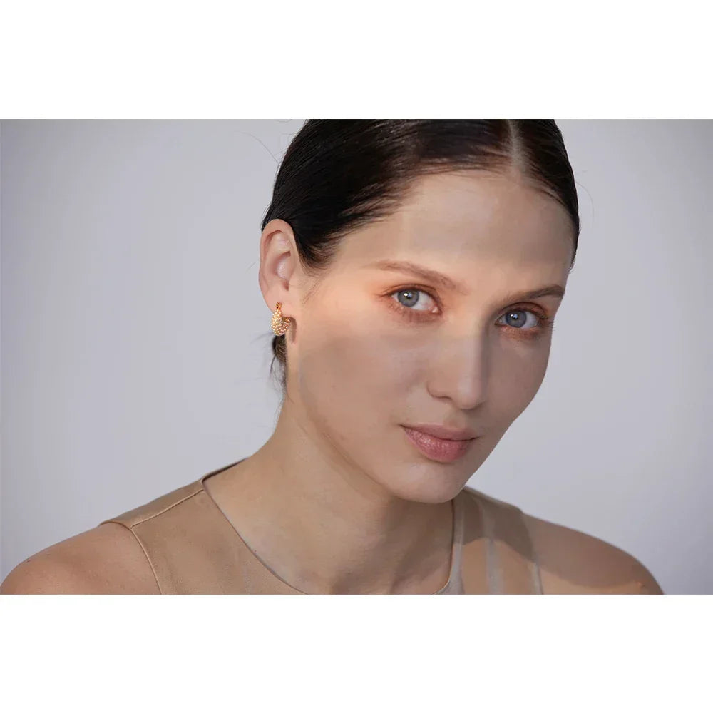 Luxury Small Hoop Imitation Pearls - TM & Co. Jewels