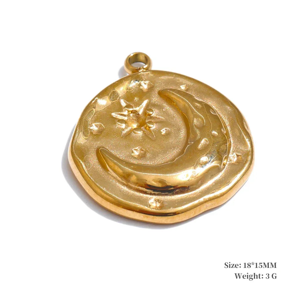 1PC 2024 Summer Ocean Shell Starfish Seahorse Conch Stainless Steel Pendant DIY Making Accessories Handmade Necklace Gift