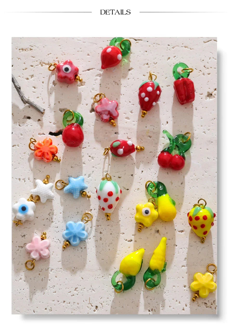 Cute Enamel Enamel Star Flower Cherry Strawberry DIY Accessories Charm Pendants for Necklace Bracelet Earrings Making