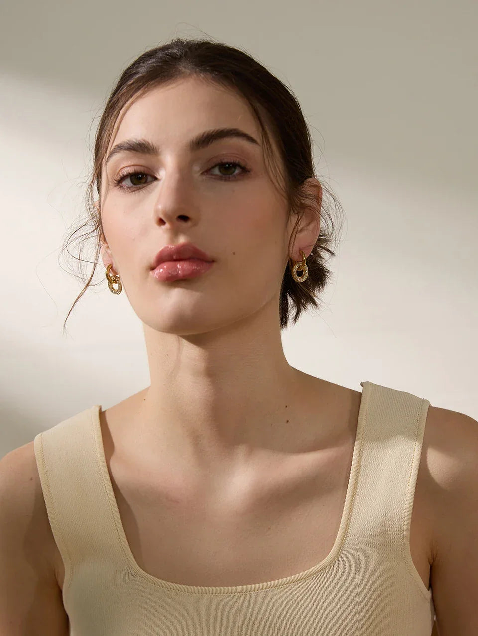 Luminous Drop Hoop Studs - TM & Co. Jewels