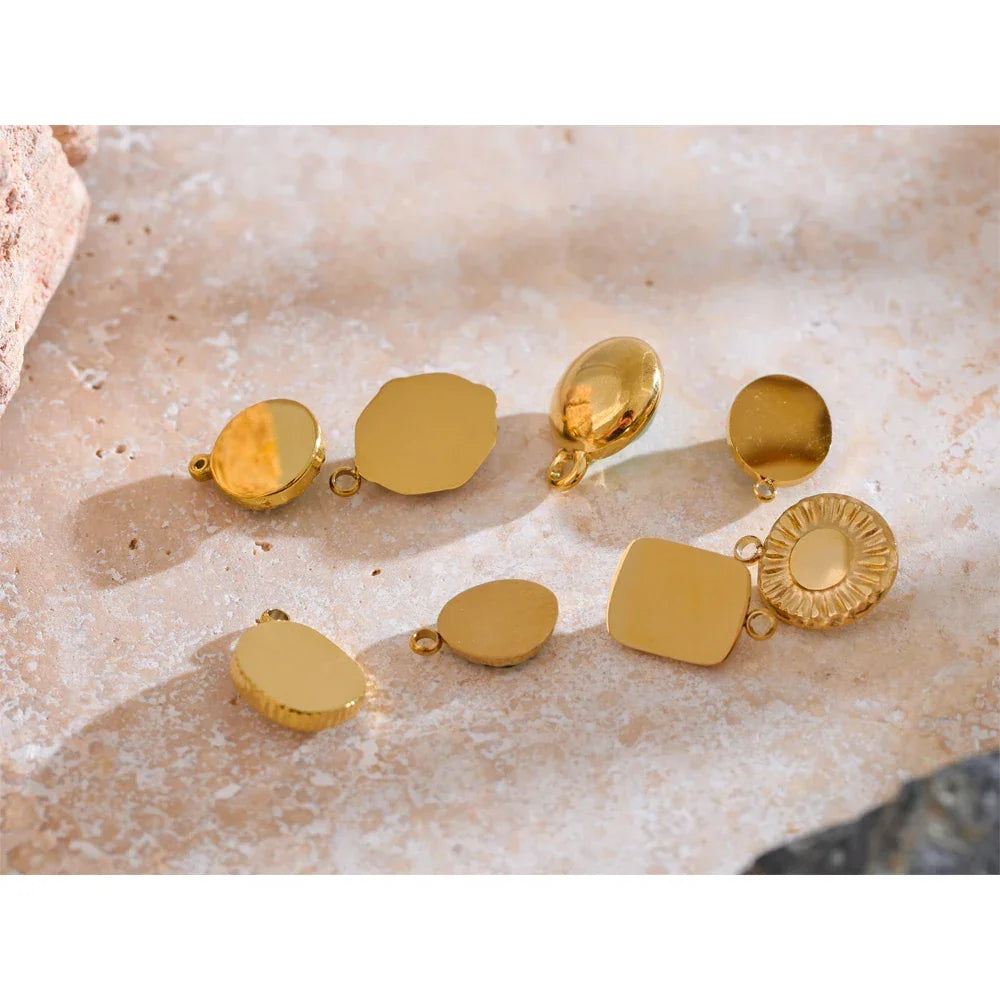 Exclusive Green Natural Stone Necklace Bracelet Charm Pendants Woman's Stainless Steel DIY Jewelry Accessories Wholesale