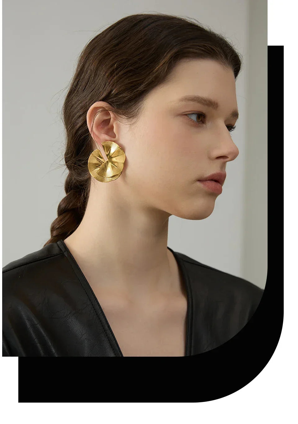Golden Petal Statement Studs - TM & Co. Jewels