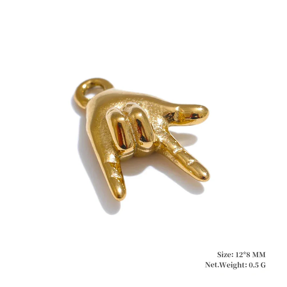 Metal Leaf Flower Star Palm Golden Drop Handmade DIY Stainless Steel Casting Jewelry Accessories