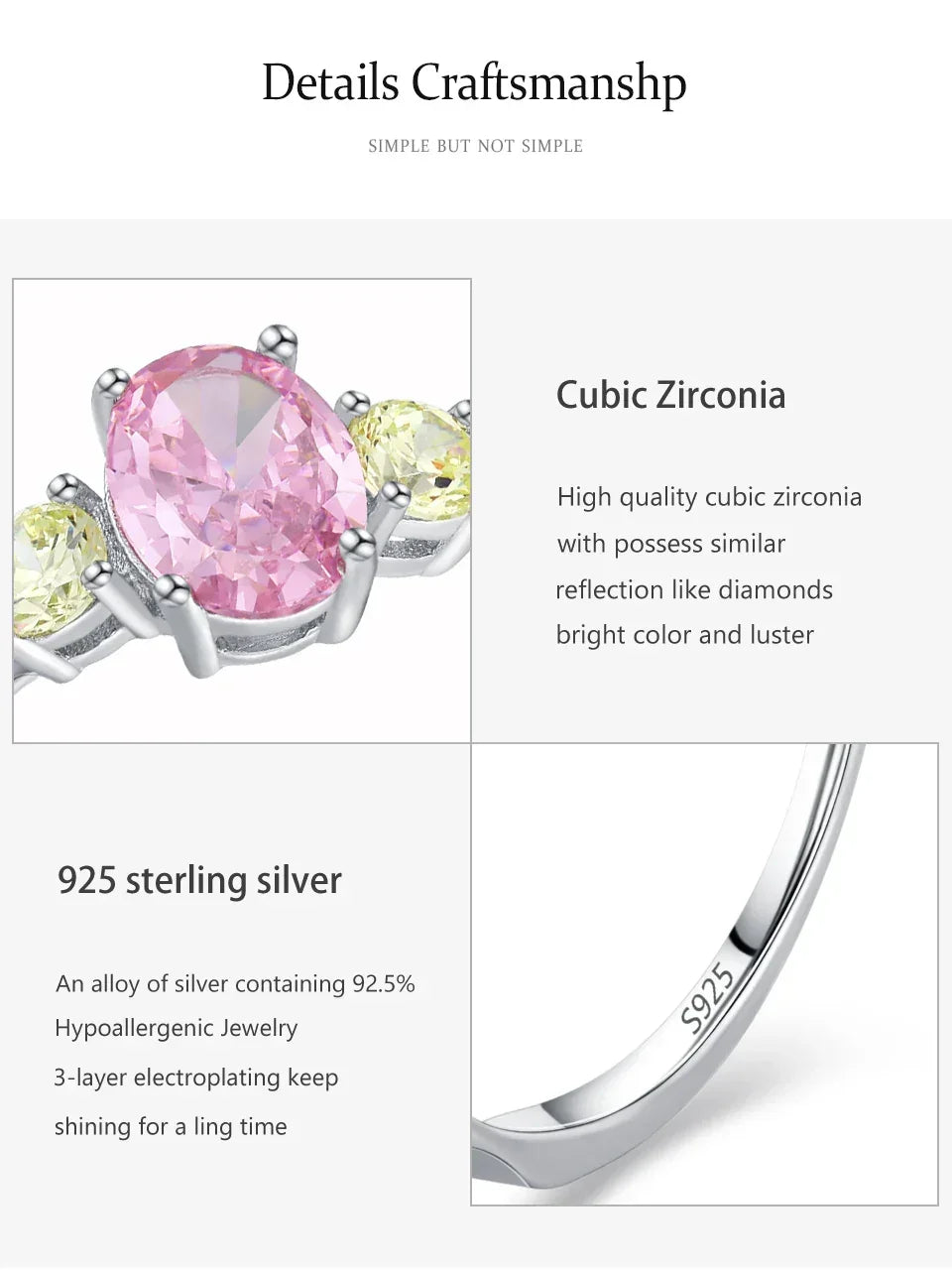 Emerald Rose Zirconia Ring - TM & Co. Jewels