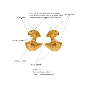 Golden Aura Wave Studs - TM & Co. Jewels