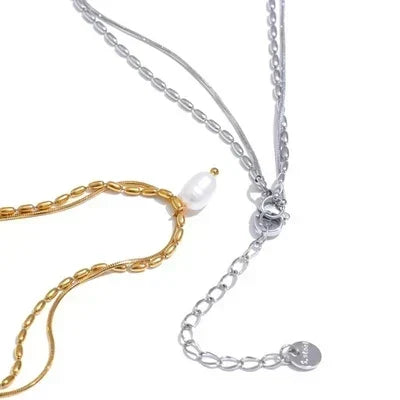 Aura Double Chain Pendant - TM & CO. JEWELS 