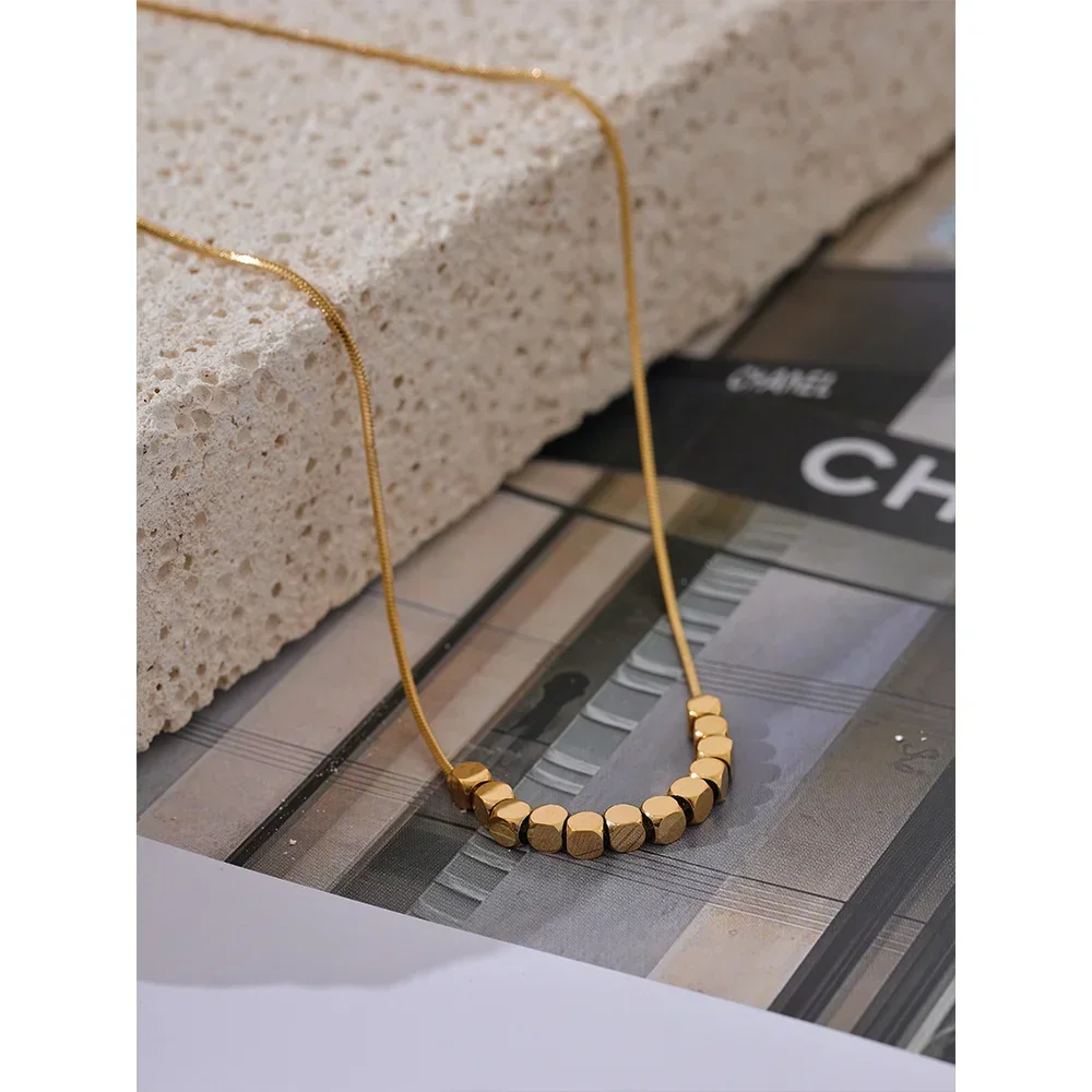 ModSquare Steel Beads Necklace - TM & Co. Jewels