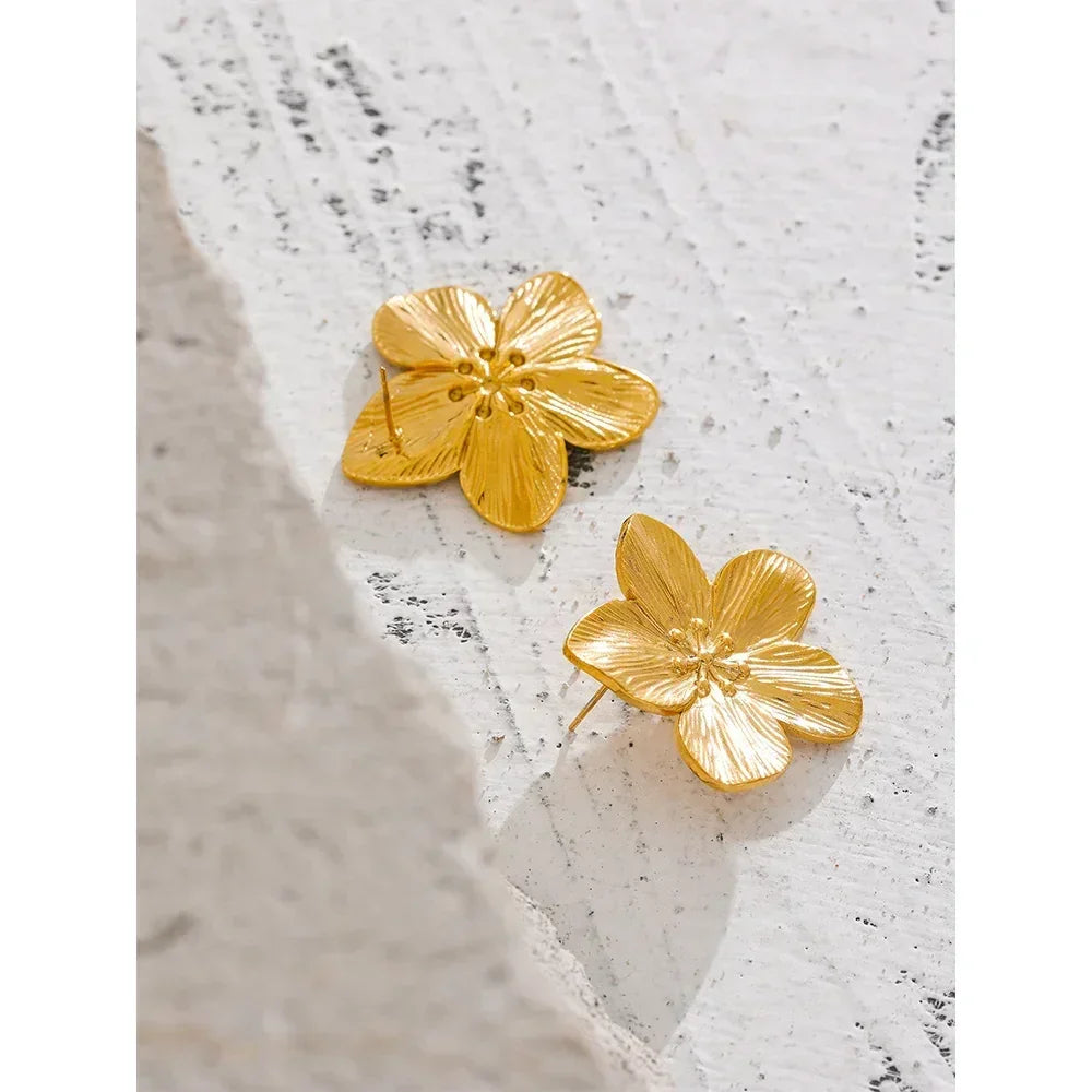 Golden Blossom Elegance Studs - TM & Co. Jewels