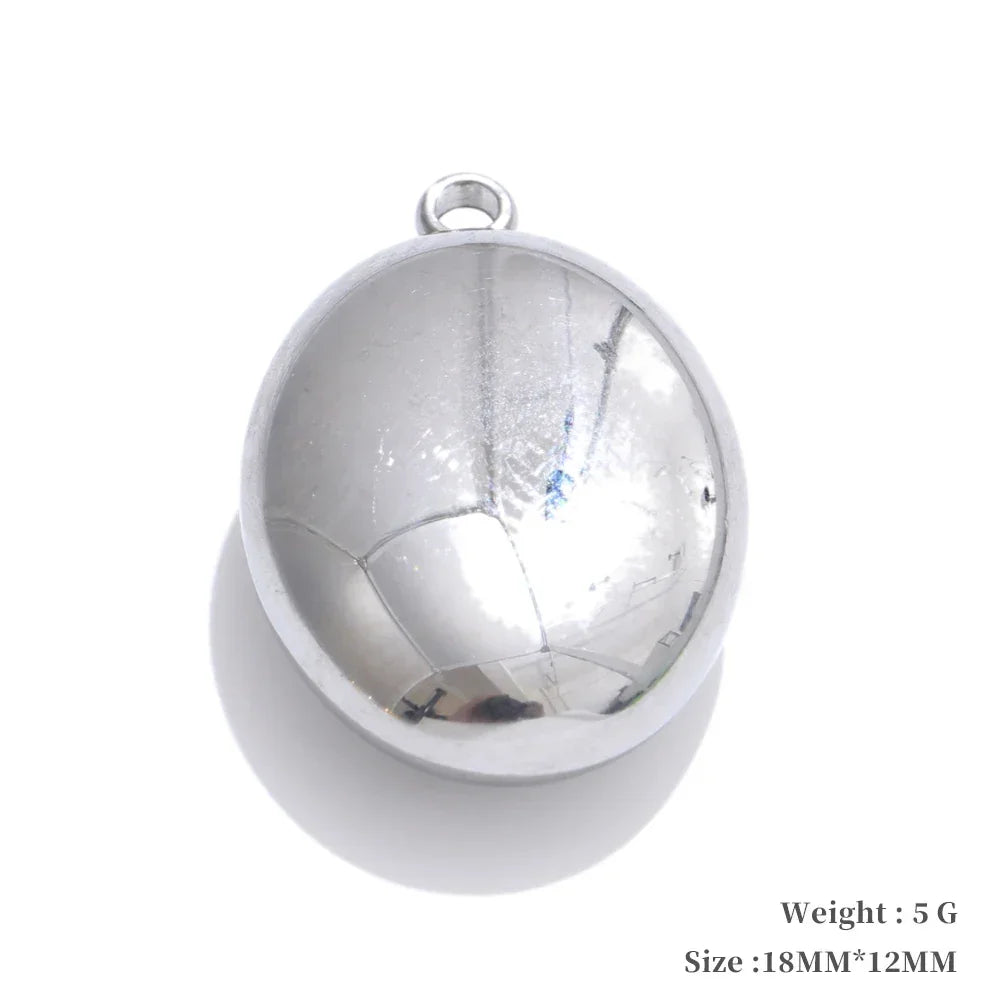 Smooth 316L Stainless Steel Metal Rectangle Waterproof Charm DIY Accessories Handmade Jewelry 18K PVD Plated