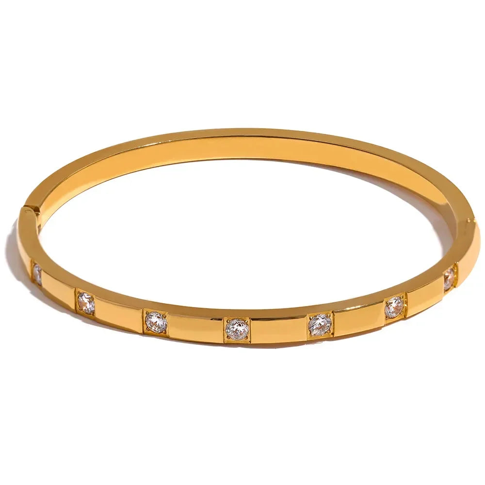 Golden Glimmer Stainless Zircon Bracelet - TM & Co. Jewels
