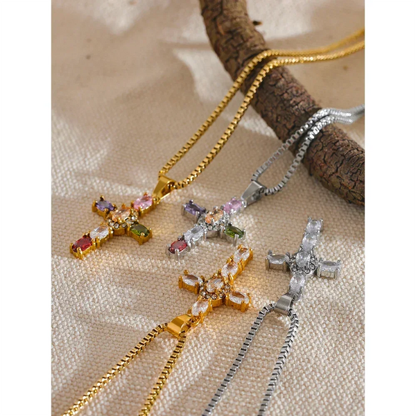 Halo Glow Cross Necklace - TM & CO. JEWELS 
