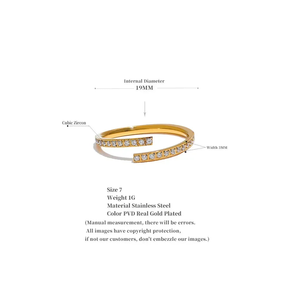 Golden Stainless Steel Elegance Ring - TM & Co. Jewels