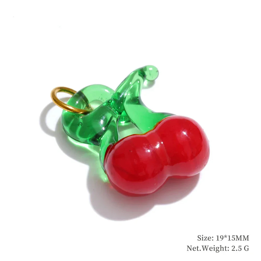 Cute Enamel Enamel Star Flower Cherry Strawberry DIY Accessories Charm Pendants for Necklace Bracelet Earrings Making