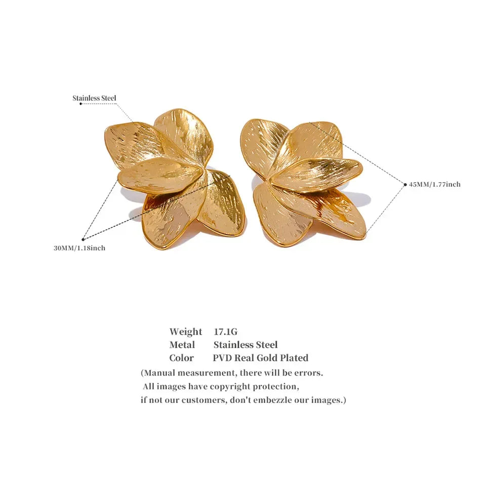 Floral Radiance Big Stud Earrings - TM & Co. Jewels