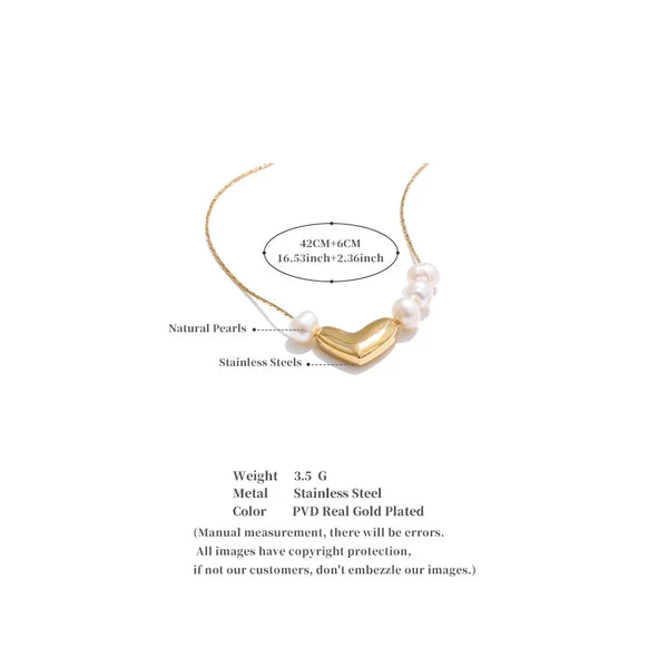 Adore Pearl Heart Pendant - TM & CO. JEWELS 