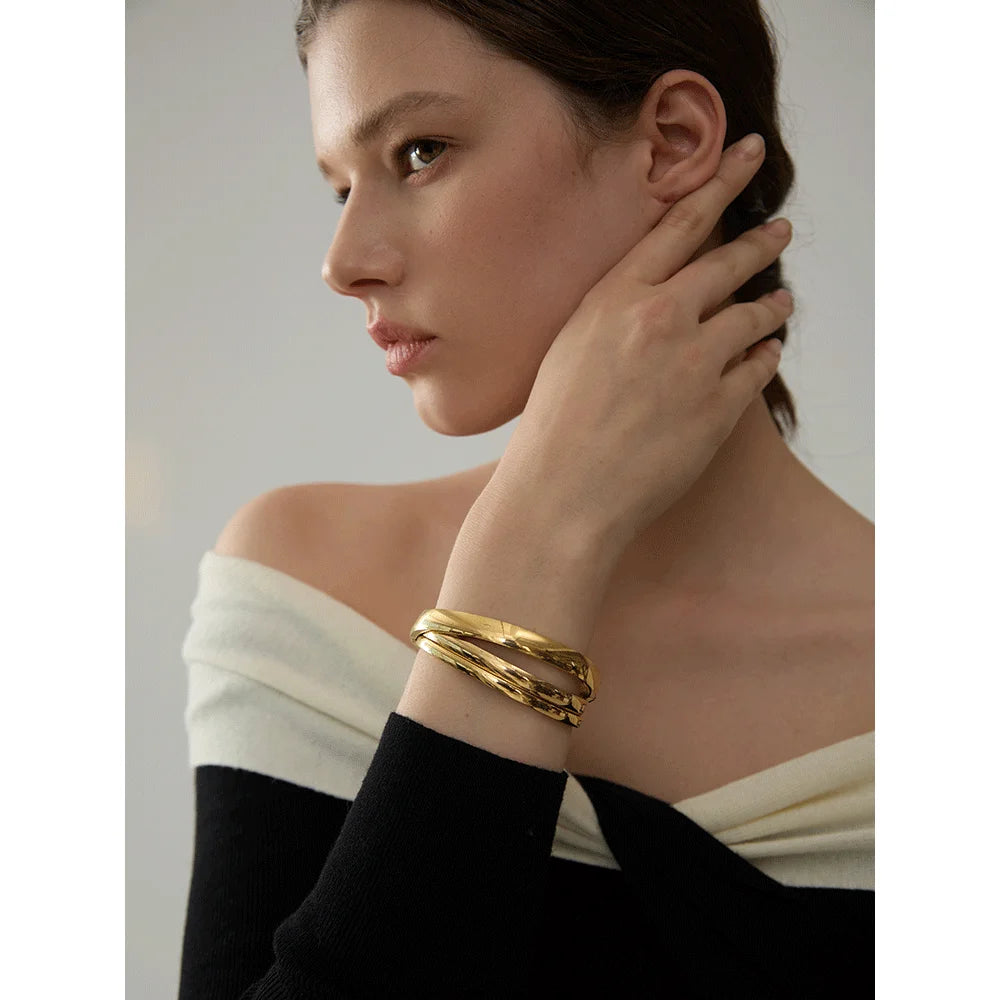 Golden Smooth Stainless Bangle