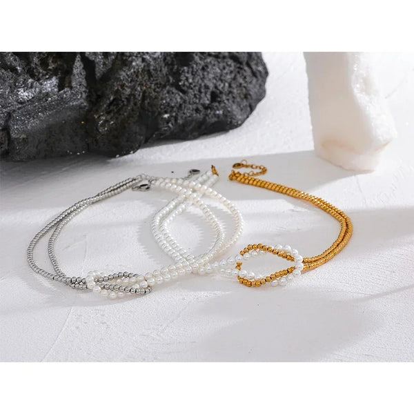 Aura Knot Pearl Choker - TM & CO. JEWELS 