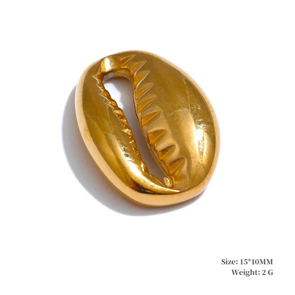 1PC 2024 Summer Ocean Shell Starfish Seahorse Conch Stainless Steel Pendant DIY Making Accessories Handmade Necklace Gift