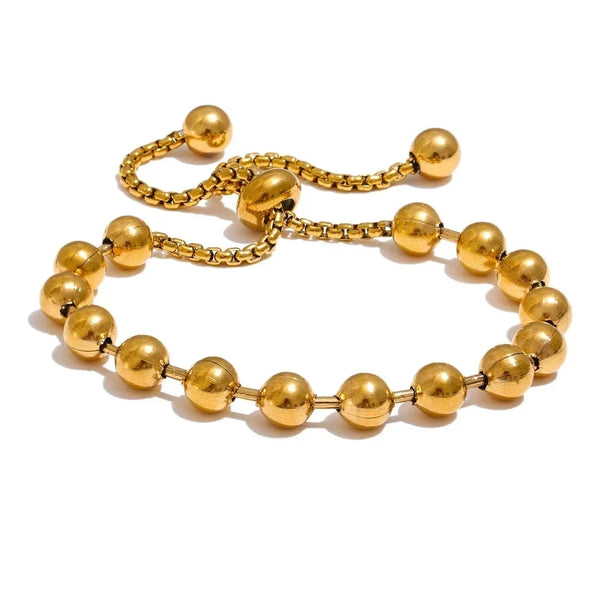  Gold Ball Bead Bracelet