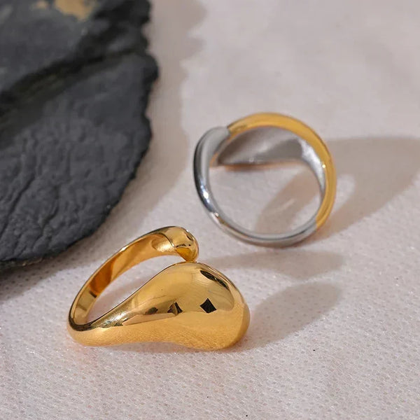 Myrrhine Stylish Gold Metal Ring - TM & Co. Jewels