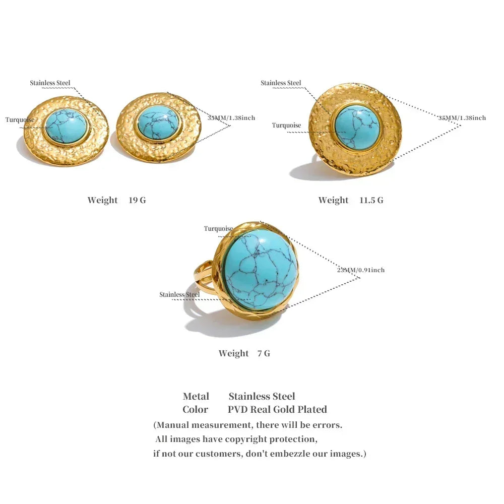 Turquoise Geometry Vintage Jewelry Set