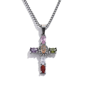 Halo Glow Cross Necklace - TM & CO. JEWELS 