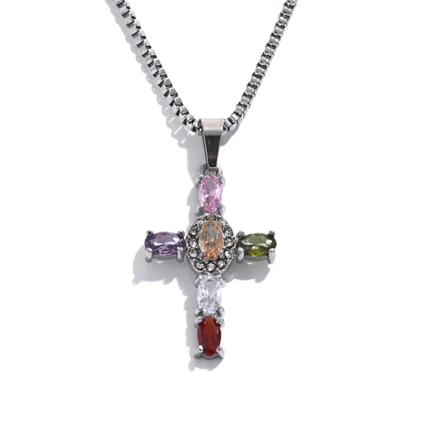 Halo Glow Cross Necklace - TM & CO. JEWELS 