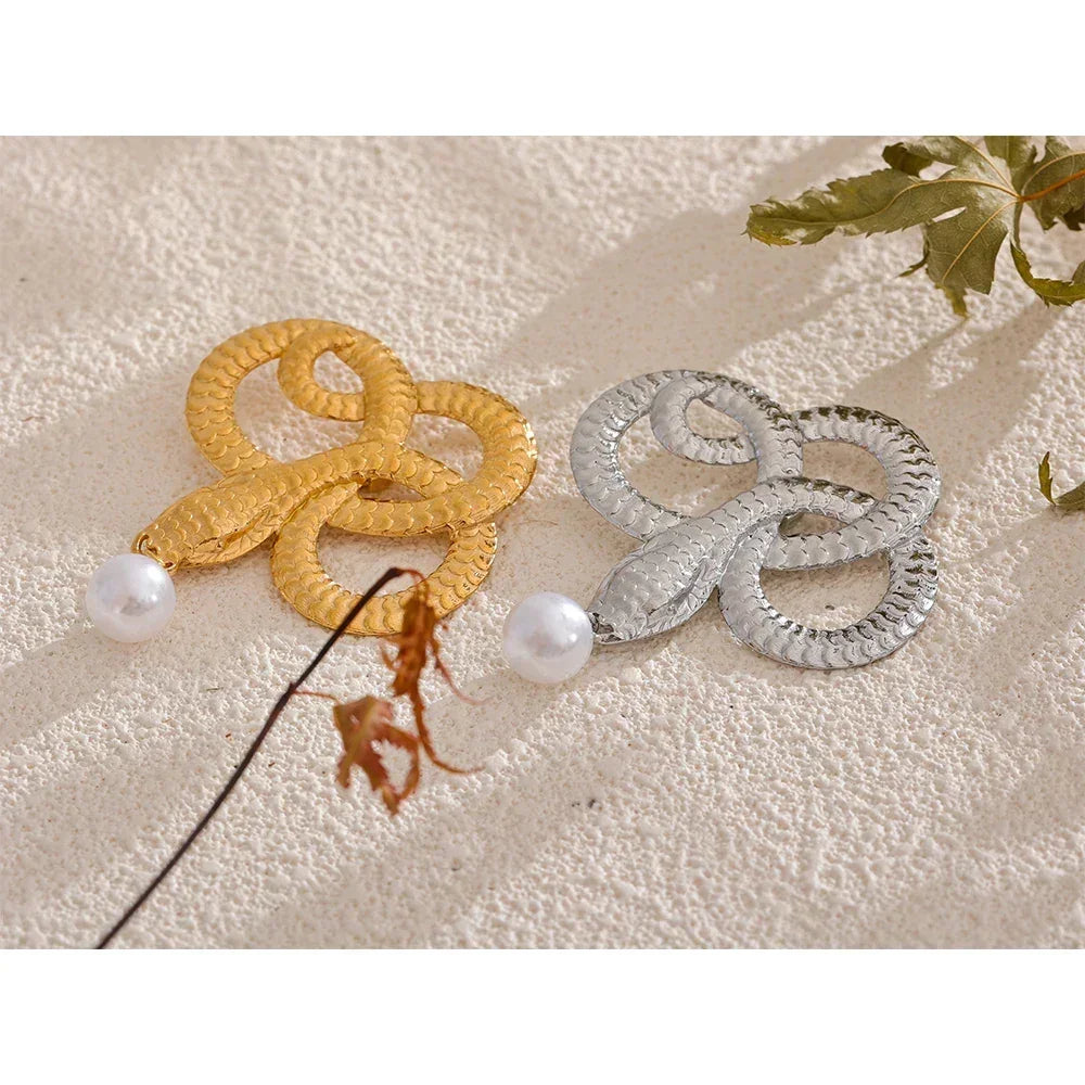 Gilded Snake Drop Pin