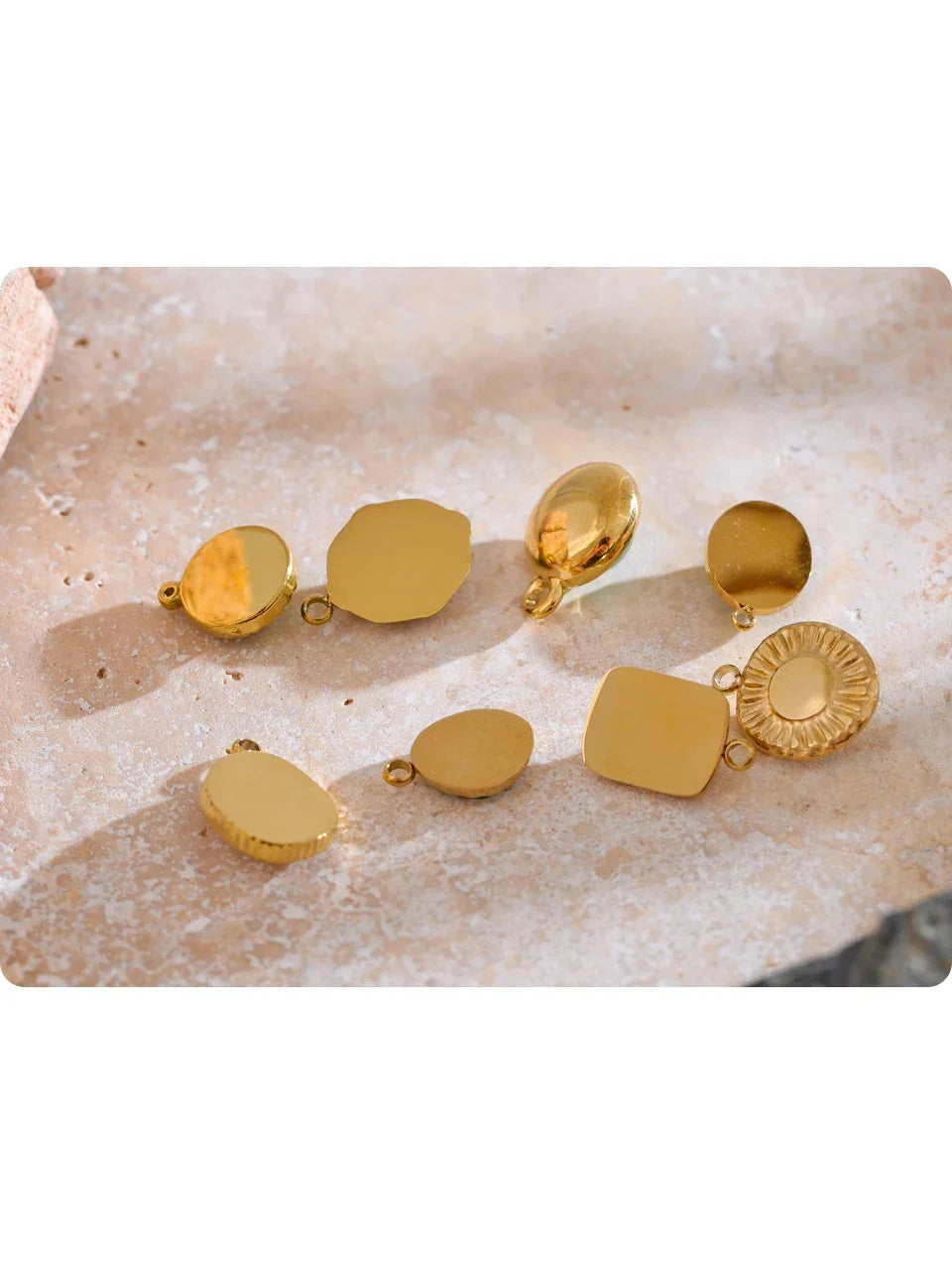 Exclusive Green Natural Stone Necklace Bracelet Charm Pendants Woman's Stainless Steel DIY Jewelry Accessories Wholesale