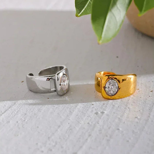 Chunky Charm Zirconia Ring - TM & CO. JEWELS 