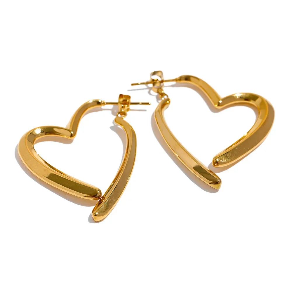 Floating Heart Hoop Earrings - TM & Co. Jewels