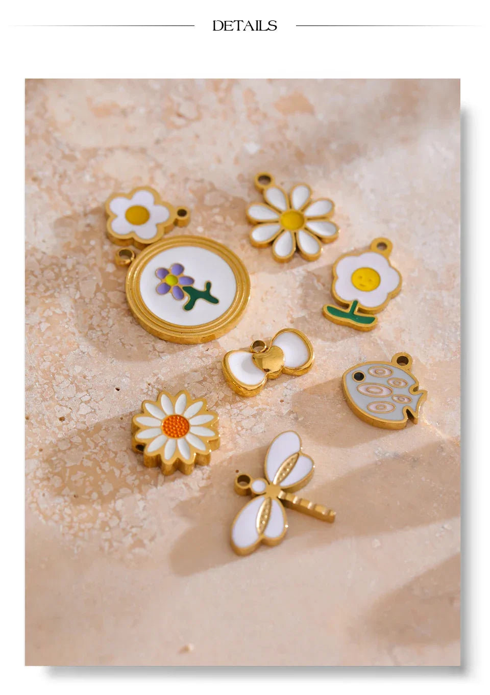 Fashion Enamel Lemon Strawberry Heart Flower Gift DIY Accessories Making Necklace Bracelet Earring Stainless Steel Jewelry