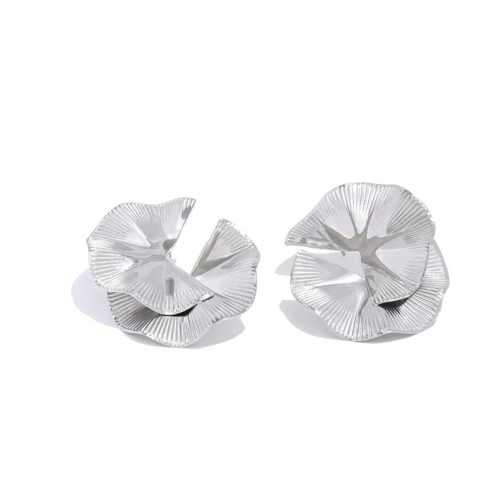 Golden Petal Statement Studs - TM & Co. Jewels
