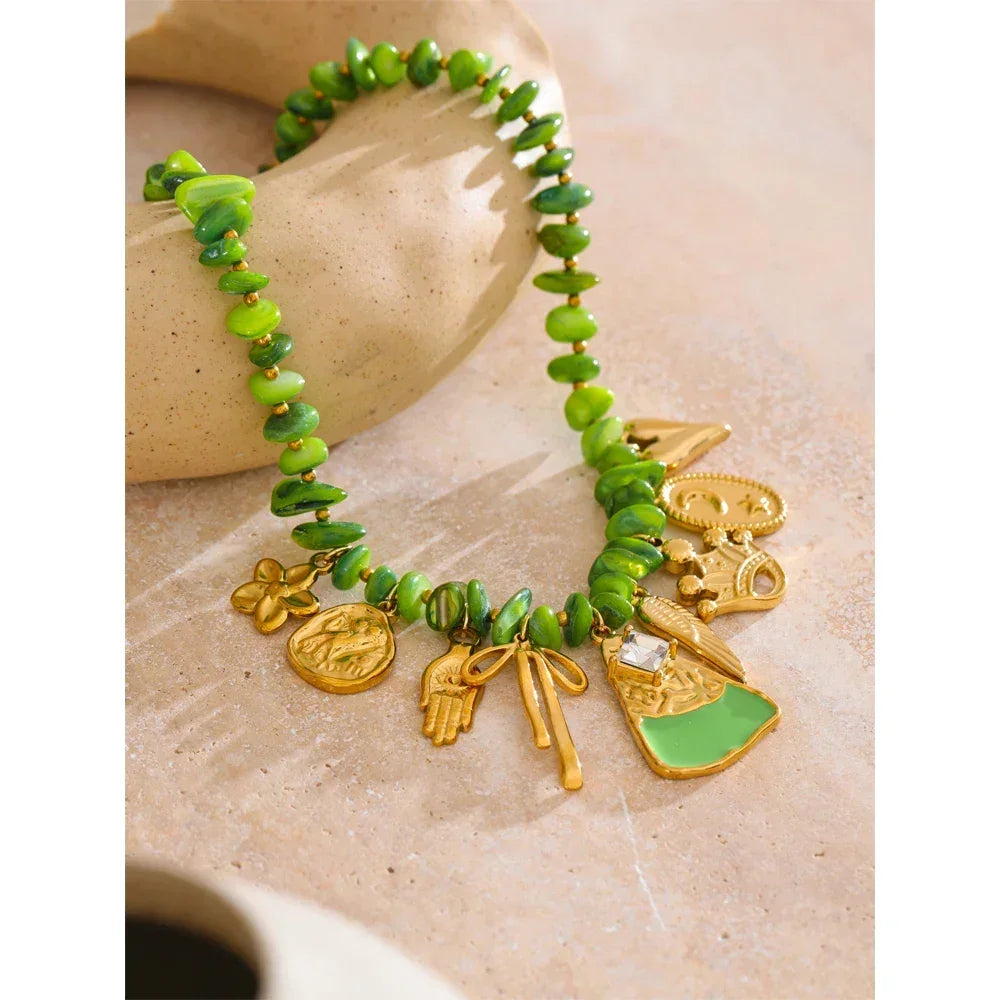 Seafoam & Petals Necklace - TM & CO. JEWELS 