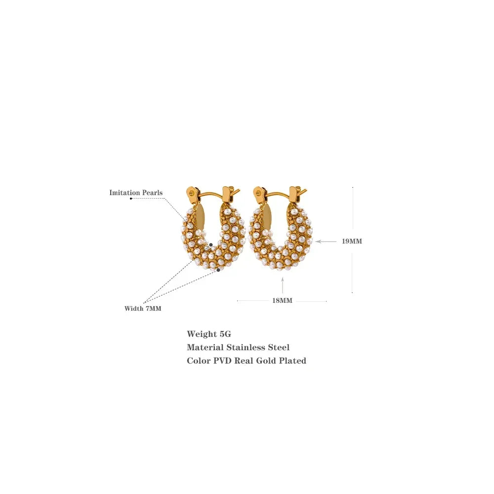 Luxury Small Hoop Imitation Pearls - TM & Co. Jewels