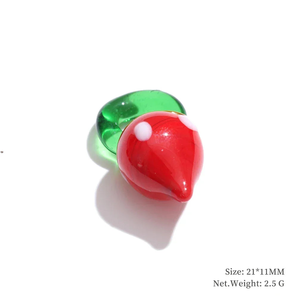 Cute Enamel Enamel Star Flower Cherry Strawberry DIY Accessories Charm Pendants for Necklace Bracelet Earrings Making