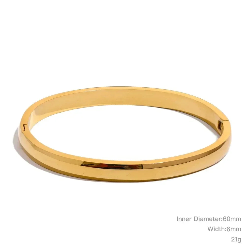 Golden Smooth Stainless Bangle - TM & Co. Jewels