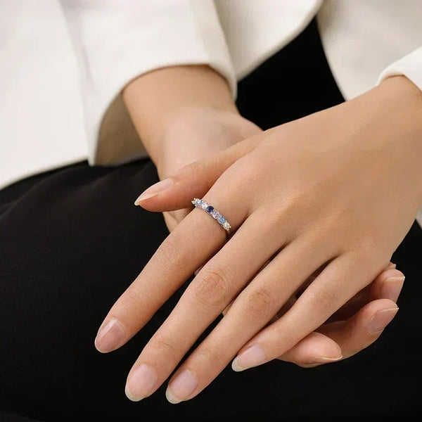 Close-up of a hand wearing a ring with a black background-Crystal Spark Ring - TM & Co. Jewels