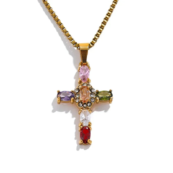 Halo Glow Cross Necklace - TM & CO. JEWELS 