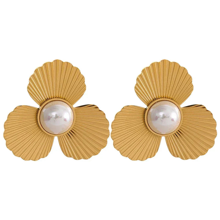 Pearl Petal Earrings