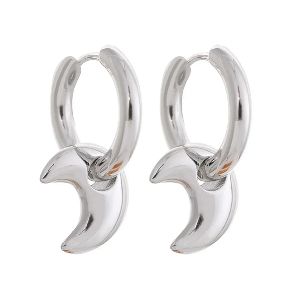 Astral Affection Hoops - TM & CO. JEWELS - Pair of gold hoop earrings on a white background.