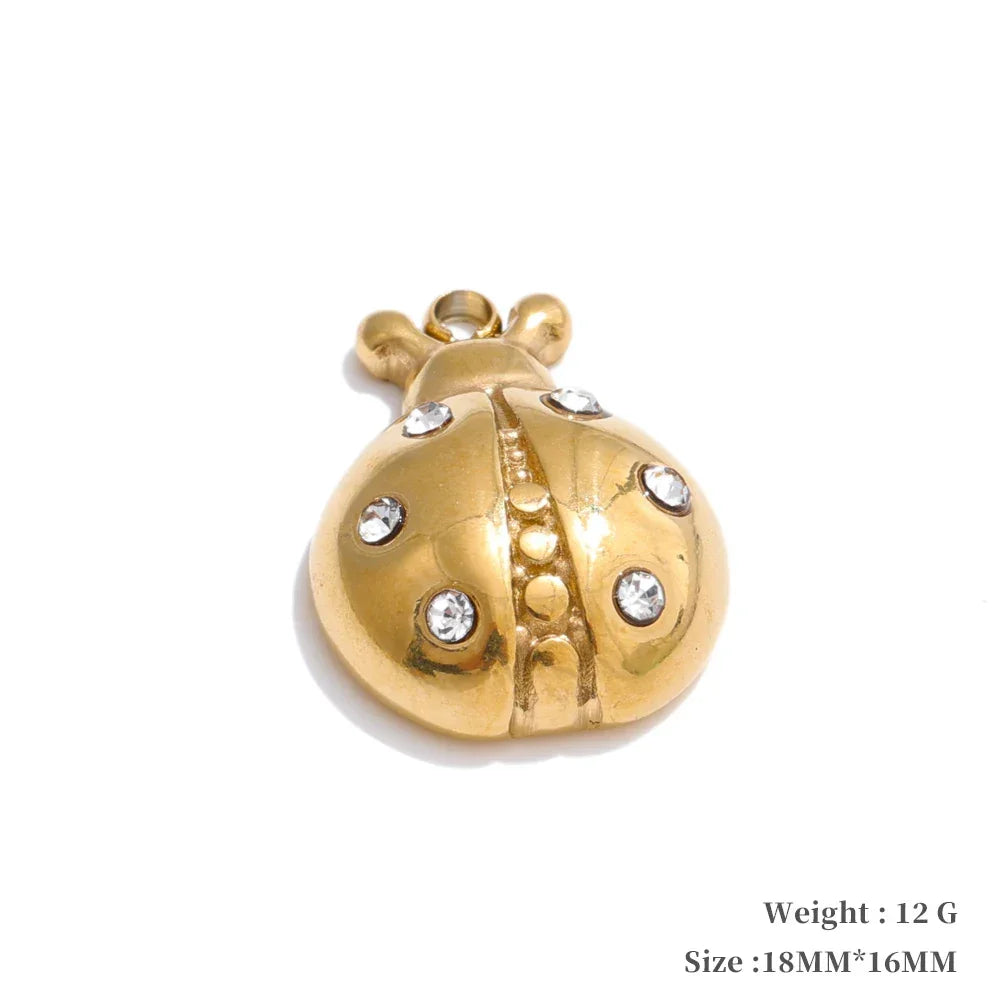 Stainless Steel Metal Leaf Flower Insect Pendants Jewelry DIY Accessories Making Necklace Bracelet Wholesale