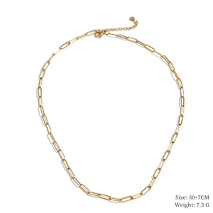 Gold chain necklace on a white background