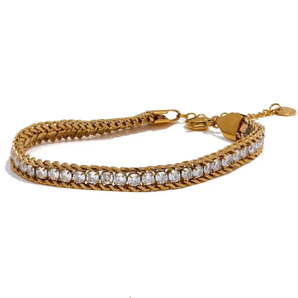 Aurora Glow Gold Chain Bangle - TM & Co. Jewels
