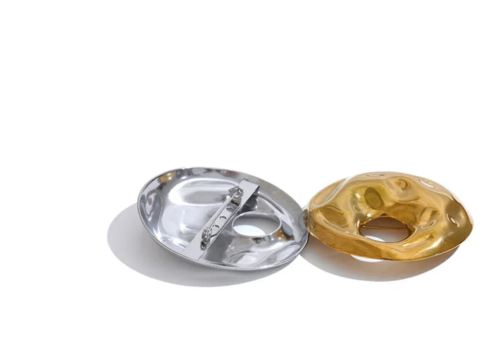 Yhpup 65 mm personalisierte Brosche aus Edelstahl, große runde Hammer-Brosche, wasserdicht, Unisex-Schmuckzubehör für Männer und Frauen